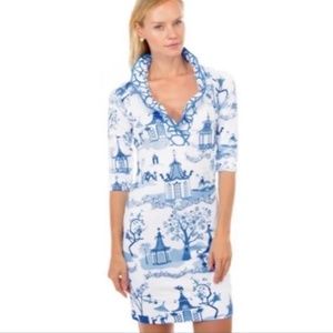 GRETCHEN SCOTT Pagoda Paradise Ruffle Pattern. Size Large. New Without Tags.